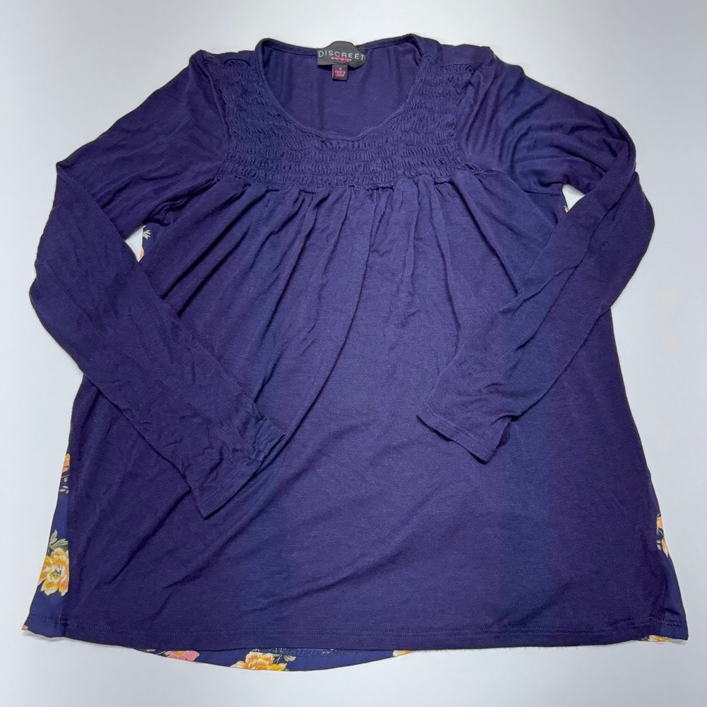 Discreet Deep Purple Long Sleeve Shirt Size M